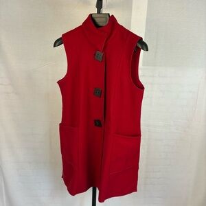Janska Red Fleece Long Vest S